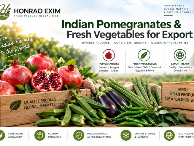Indian Pomegranates and Fresh Vegetables for Export